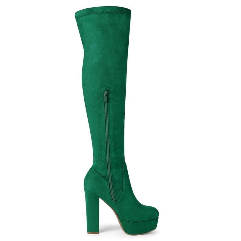 アレグラ ケー レディース シューズ ブーツ・レインブーツ プラットフォーム ヒール ALLEGRA K Womens Platform Block Heel over Knee High Boots Black ブラック アレグラ ケー レディース シューズ ブーツ・レインブーツ プラットフォーム ヒール ALLEGRA K Womens Platform Block Heel over Knee High Boots Black ブラック