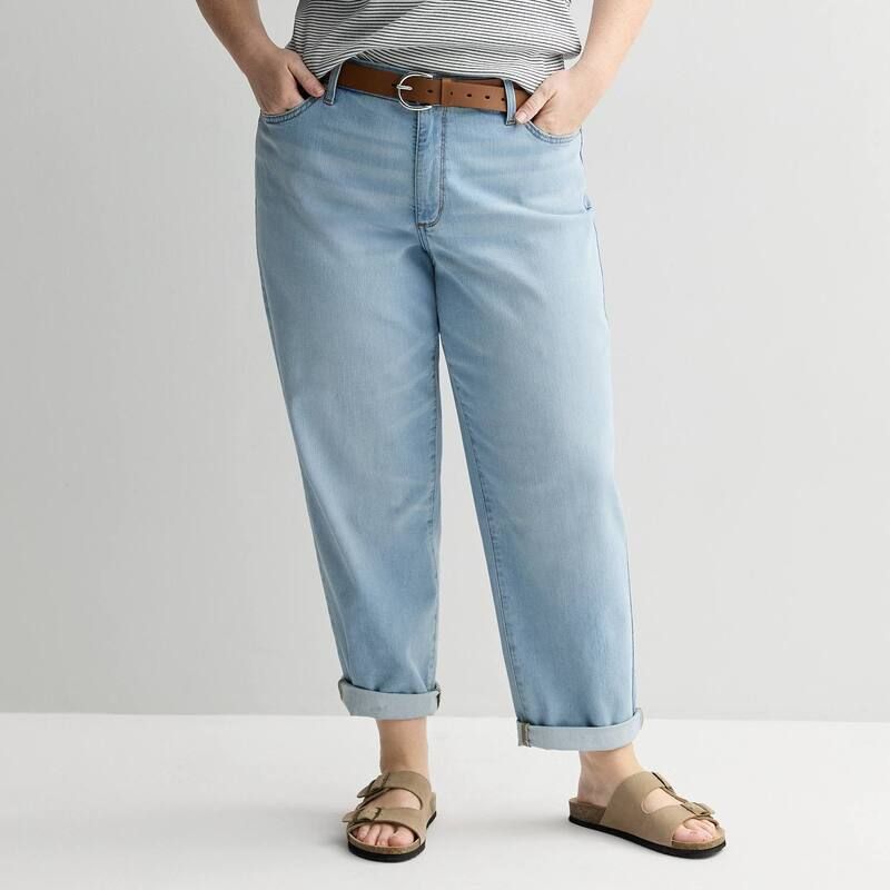 ソノマ レディース ボトムス デニムパンツ プラスサイズ ジーンズ Plusize Sonoma Goods For Life Mid Rise Relaxed Boyfriend Jeans Vintage Wash