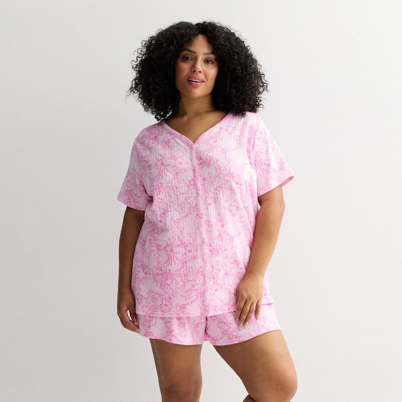 クロフト＆バロー レディース アンダーウェア ナイトウェア プラスサイズ ショートパンツ ニット Plusize Croft Barrow Textured Knit Pajama Top Pajama Shortset Vday Flora