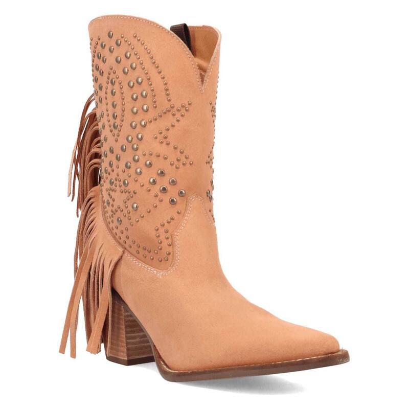ディンゴ レディース シューズ ブーツ・レインブーツ スエード アンクル フリンジ Dingo Star Power Womensuede Fringe Ankle Boots Peach ピーチ