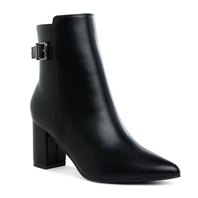 ロンドンラグ レディース シューズ ブーツ・レインブーツ ヒール London Rag Conchos Belt Detail Womens Block Heel Boots Black ブラック