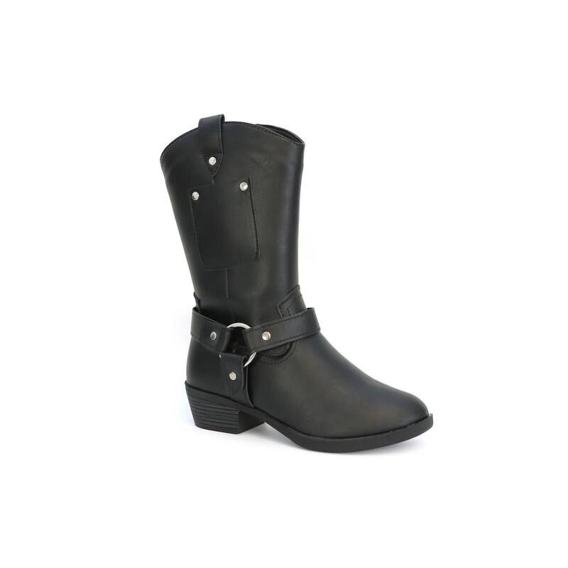 ヨキ レディース シューズ ブーツ・レインブーツ トール Yoki Dixi Kids Tall Strap Detail Cowboy Boots Black ブラック