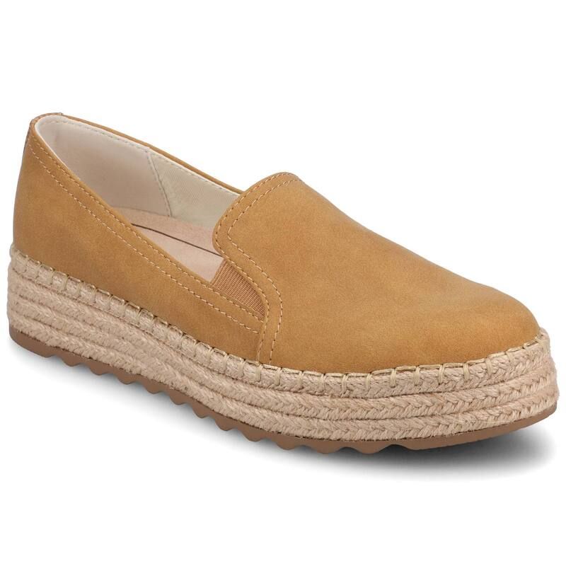 ジャーニー レディース シューズ サンダル Journee Catalina WomenslipOn Round Toespadrille Shoes Tan タン