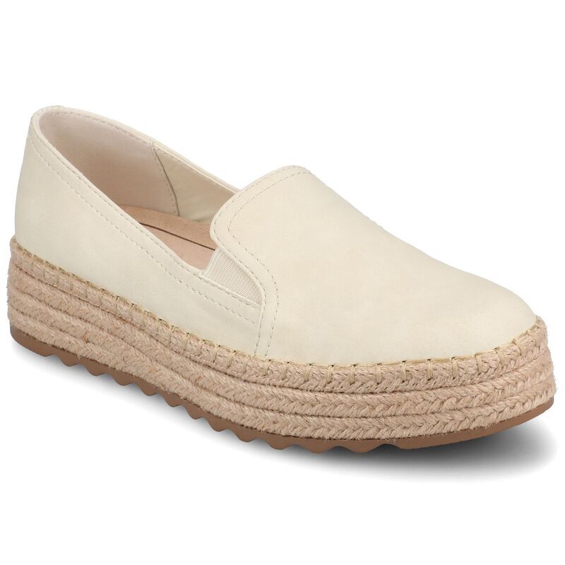 ジャーニー レディース シューズ サンダル Journee Catalina WomenslipOn Round Toespadrille Shoes Bone