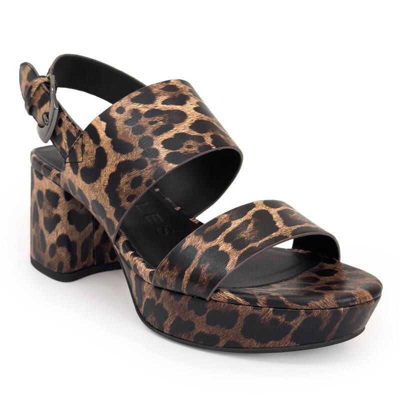 エアロソールズ レディース シューズ サンダル プラットフォーム ヒール Aerosoles Camilia Womens Block Heel Platform Sandals Leopard Faux Leather アニマル