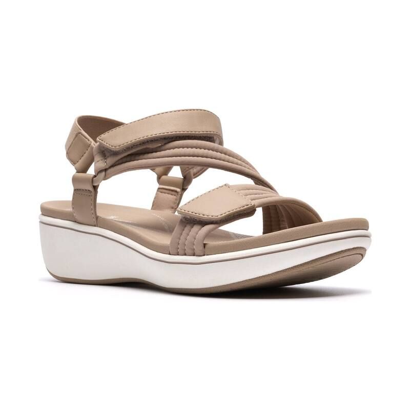 クラークス レディース シューズ サンダル Clarks Cloudsteppers BreezeRae Sun Womens Cushioned Slingback Sandalsand Textile サンド