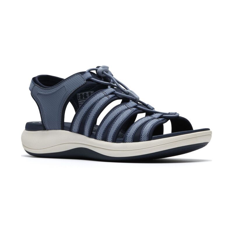 クラークス レディース シューズ サンダル Clarks Cloudsteppers Mira Mabel Womenstrappy Sport Sandals Navy Textile ネイビー