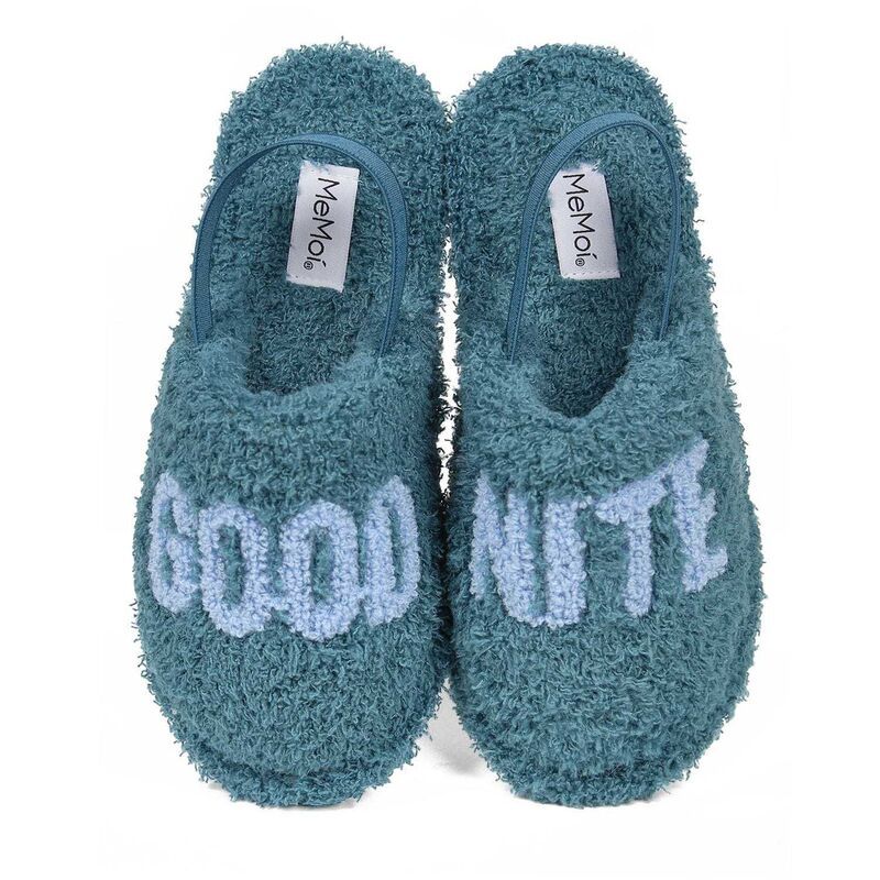 メモイ レディース シューズ サンダル MeMoi Kids Good Nite Fluffy Faux Sherpa Slipper Scuff Tropical Teal ティール