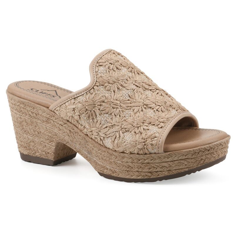 クリフバイホワイトマウンテン レディース シューズ サンダル Cliffs by White Mountain Bizzie Womens Wedge Sandals Natural Fabric ホワイト 13,665円
