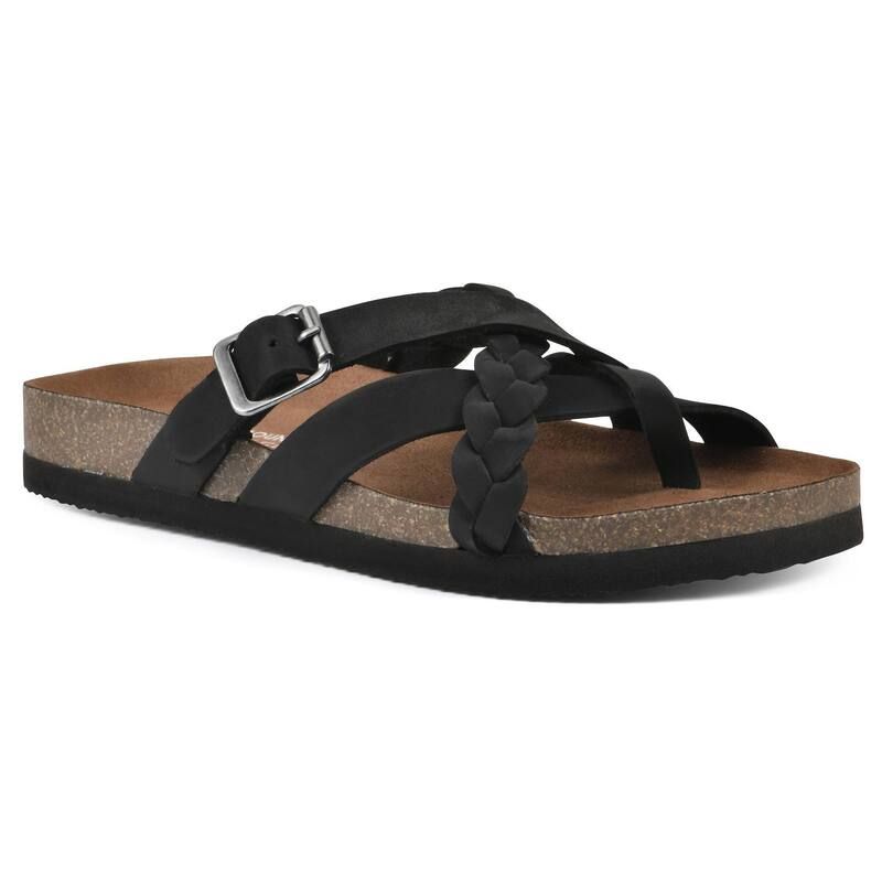 ホワイトマウンテン レディース シューズ サンダル White Mountain Harrington Womens Cushioned Footbedsandals Black Nubuck ブラック
