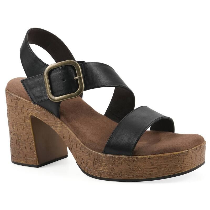 ホワイトマウンテン レディース シューズ サンダル プラットフォーム White Mountain Womens Barb Platform Sandals Black Burnished ブラック