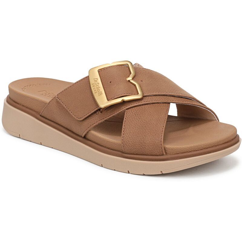ドクター・ショール レディース シューズ サンダル レザー フェイクレザー Dr Scholls Piper Womens Faux Leather Slide Sandals Honey Brown ブラウン