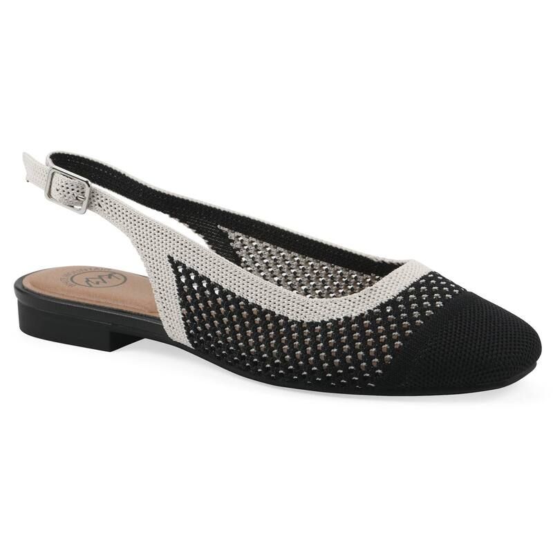 ホワイトマウンテン レディース シューズ サンダル White Mountain Bonie Womenslingback Flats Black Creamulti クリーム