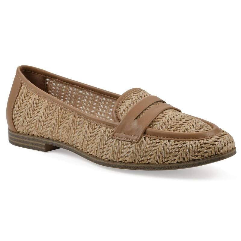ホワイトマウンテン レディース シューズ サンダル ローファー White Mountainorth Raffia WomenslipOn Loafers Dark Natural Smooth ホワイト