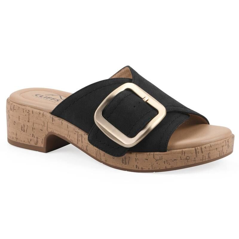 クリフバイホワイトマウンテン レディース シューズ サンダル ヒール Cliffs by White Mountain Filipa Womens Block Heel Sandals Black Nubuck ブラック
