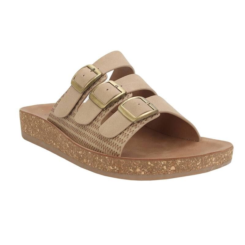 ヨキ レディース シューズ サンダル Yoki WLA07 WomenslipOn Triple Buckle Sandals Taupe トープ