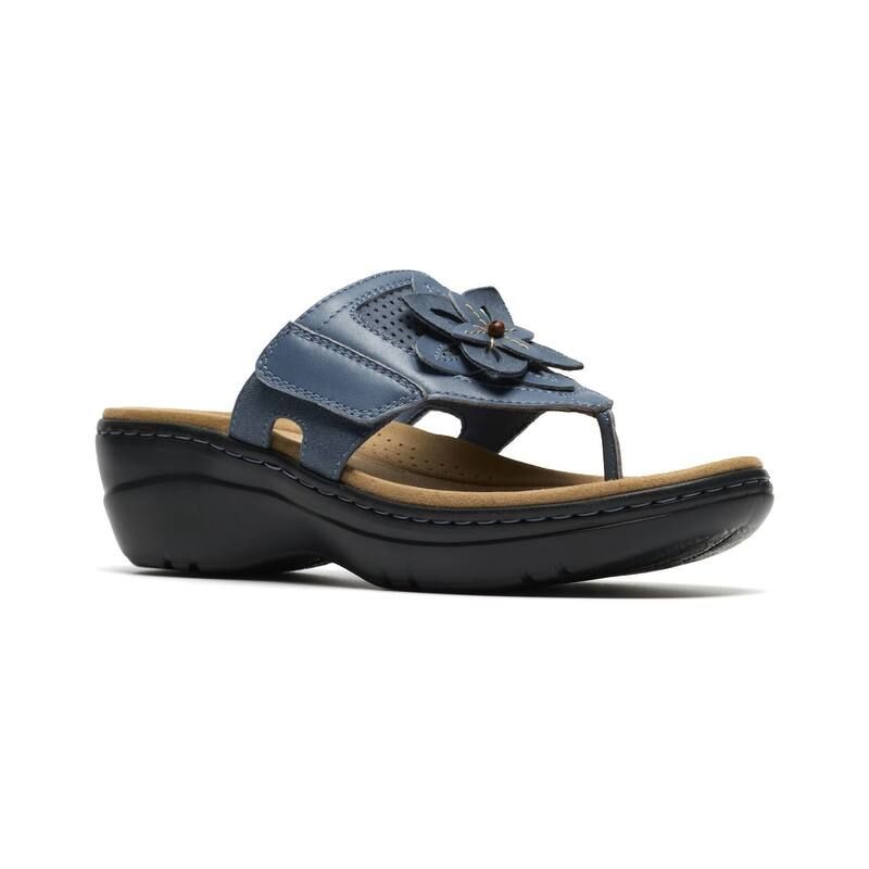 クラークス レディース シューズ サンダル Clarks Merliah2 Kyla Womens Wedge Sandals Denim Blue Leather デニム
