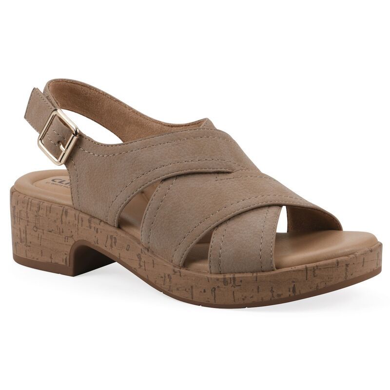 クリフバイホワイトマウンテン レディース シューズ サンダル ヒール Cliffs by White Mountain Finnlee Womens Block Heel Sandals Mocha Nubuck モカ