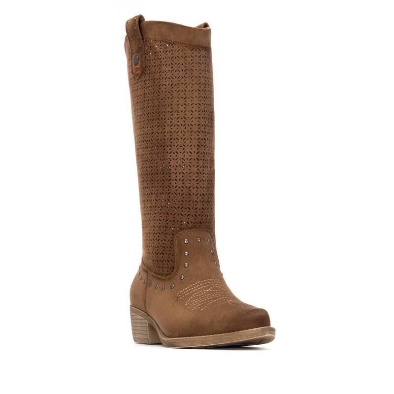 リフレッシュ レディース シューズ ブーツ・レインブーツ スエード ヒール Refresh Collection Womens Block Heel Suede Boots 175292 Camel キャメル
