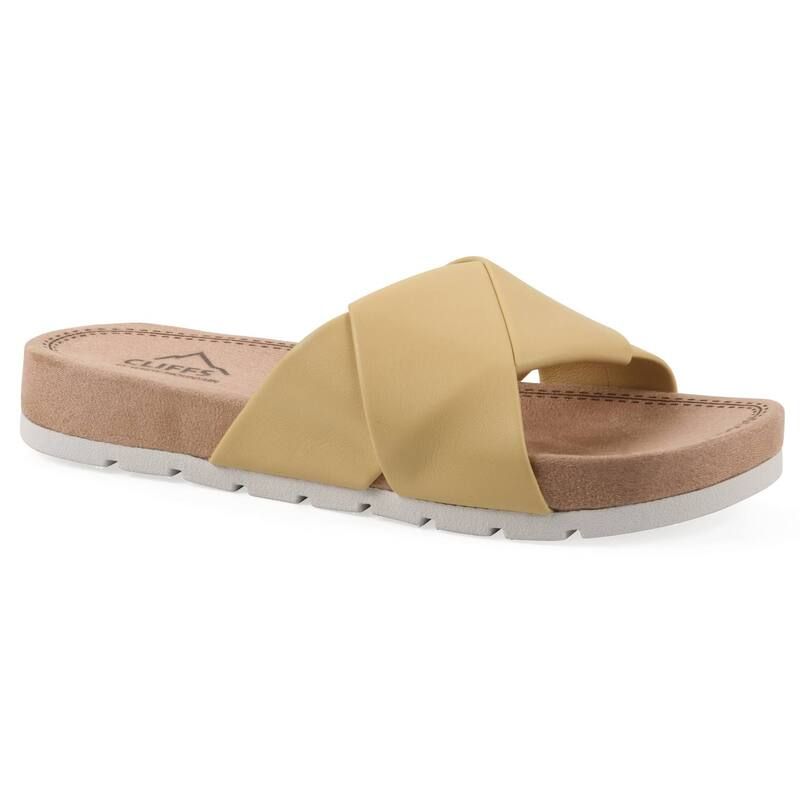 クリフバイホワイトマウンテン レディース シューズ サンダル Cliffs by White Mountain Tincie Womens Cushioned Slide Sandals Yellow Smooth イエロー