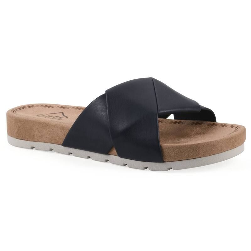 クリフバイホワイトマウンテン レディース シューズ サンダル Cliffs by White Mountain Tincie Womens Cushioned Slide Sandals Navy Smooth ネイビー