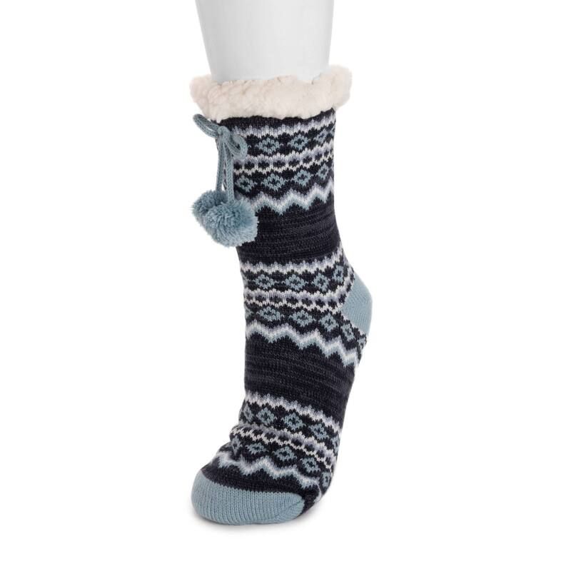 ムクルクス レディース シューズ サンダル Womens MUK LUKS Patterned Cabin Slipper Socks Dark Blue ブルー