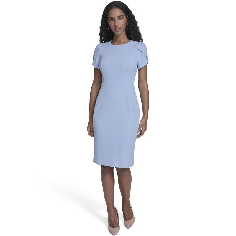 アンドリューマーク レディース トップス ワンピース Womens Andrew Marc New York Tulip Sleeve Sheath Dress Light Blue ブルー
