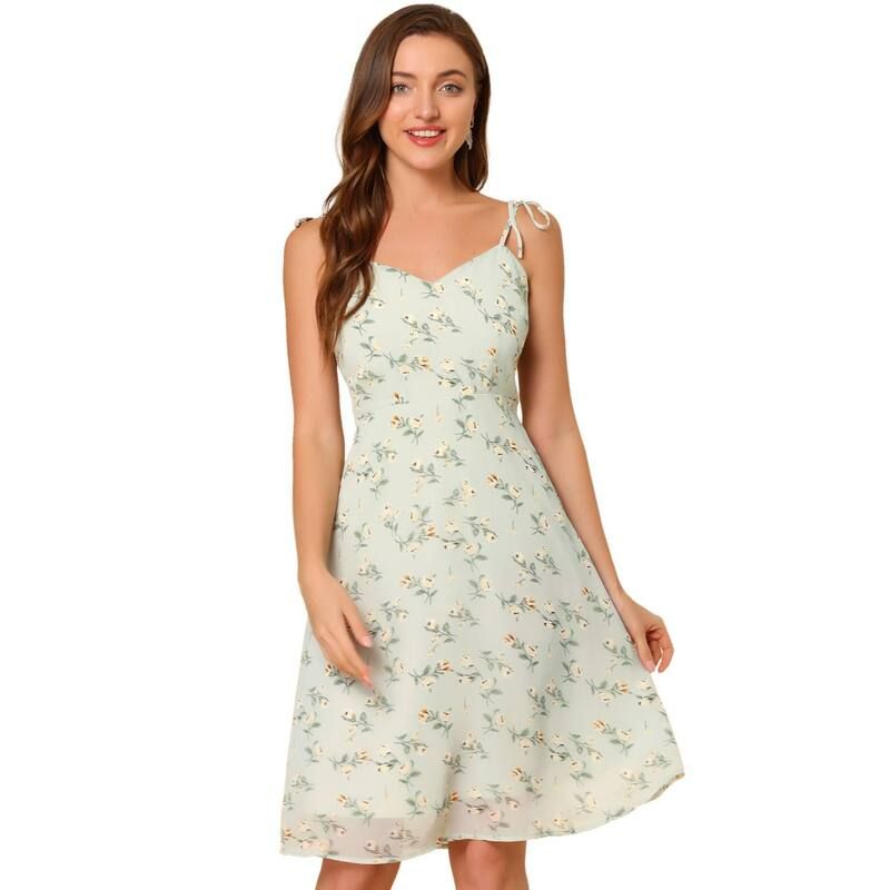 アレグラ ケー レディース トップス ワンピース フラワー柄 ノースリーブ フラワー ALLEGRA K Womenspaghetti Strap Dressleeveless Floral Sundress Light Green グリーン 11,535円