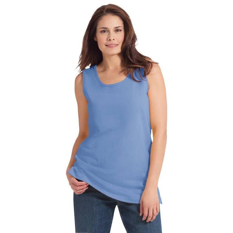 ウーマン ウィズイン レディース トップス Tシャツ プラスサイズ Woman Within Plusize Perfect Scoopneck Tank French Blue ブルー