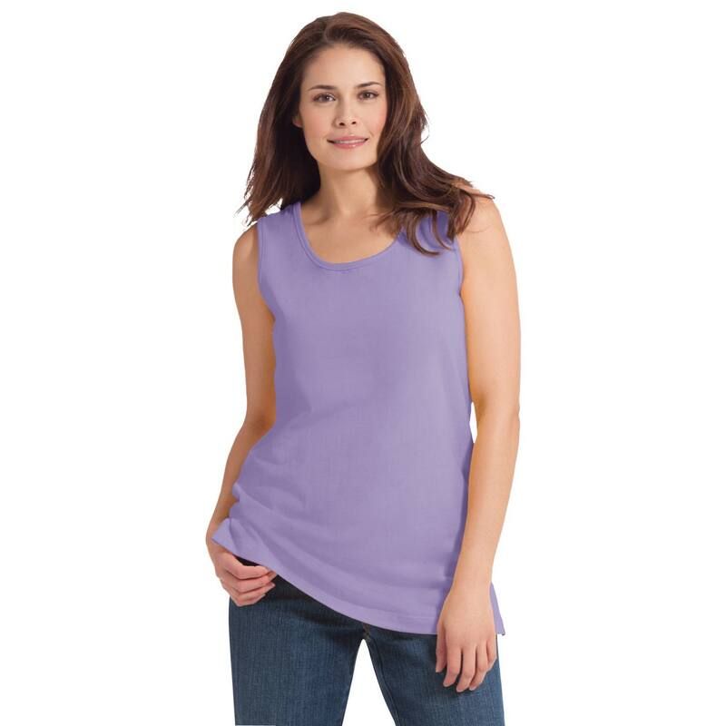ウーマン ウィズイン レディース トップス Tシャツ プラスサイズ Woman Within Plusize Perfect Scoopneck Tank Soft Iris