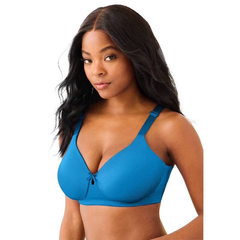 コンフォート チョイス レディース アンダーウェア ブラジャー プラスサイズ Tシャツ Comfort Choice Womens Plusize BackSmoothing Wireless TShirt Bra Pool Blue ブルー