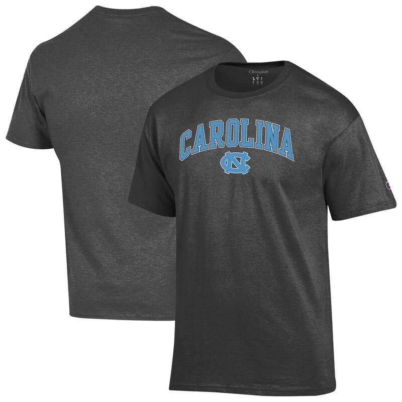 チャンピオン レディース トップス Tシャツ ロゴ ヒール Mens Champion Charcoal North Carolina Tar Heels Arch Over Logo TShirt Uncharco チャコール