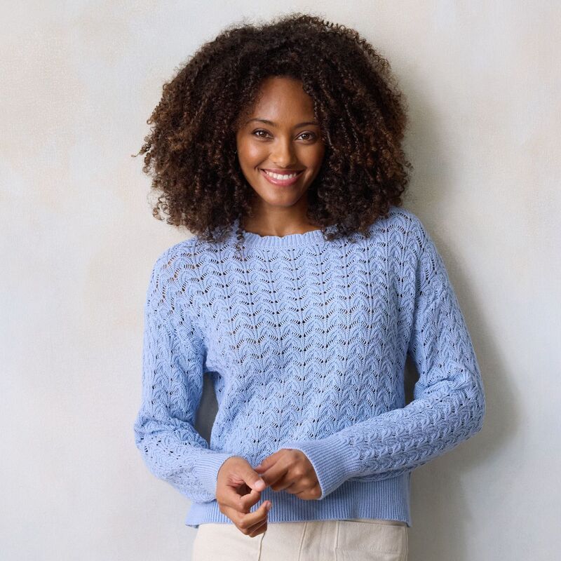 LC Lauren Conrad レディース アウター ニット・セーター クルーネック プチ Petite LC Lauren Conrad Pointelle Crewneck Pullover Sweater Secret Peri