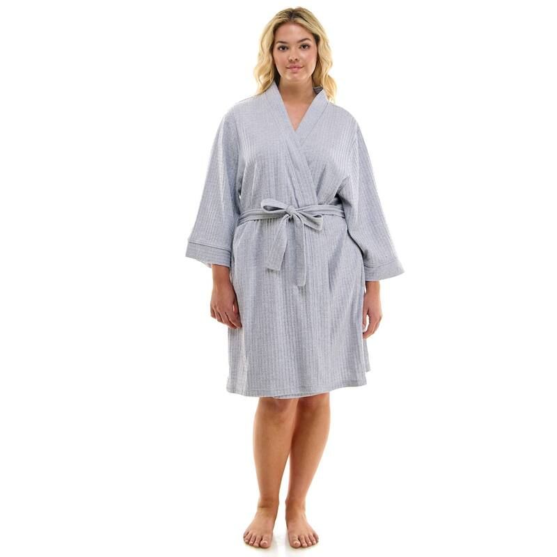 クロフト＆バロー レディース アンダーウェア ナイトウェア プラスサイズ Plusize Croft Barrow Kimono Robe Grey Heather グレー