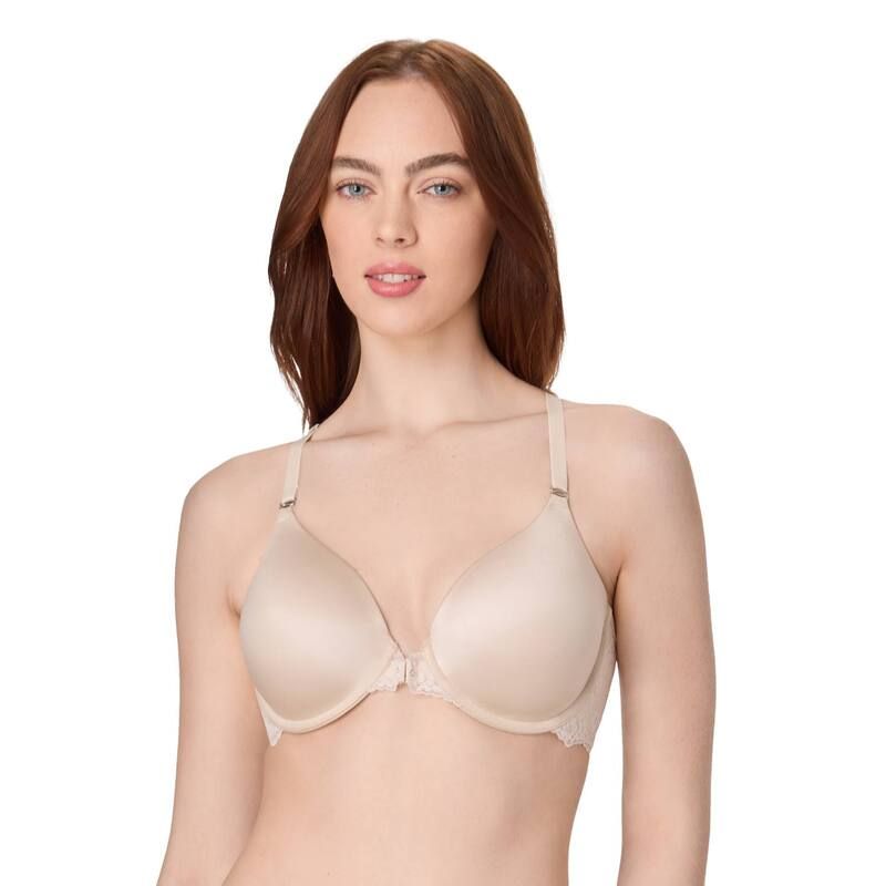 メイデンフォーム レディース アンダーウェア ブラジャー レース Maidenform One Fab Fit Full Coverage Lace Racerback Bra 07112 Beige Bisque ベージュ