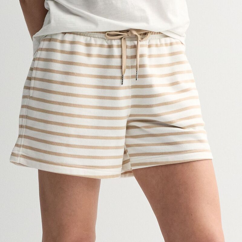 ソノマ レディース ボトムス ハーフパンツ・ショーツ パイル ショートパンツ Womensonoma Goods For Life French Terry Striped Shorts White Brown Stripe ホワイト