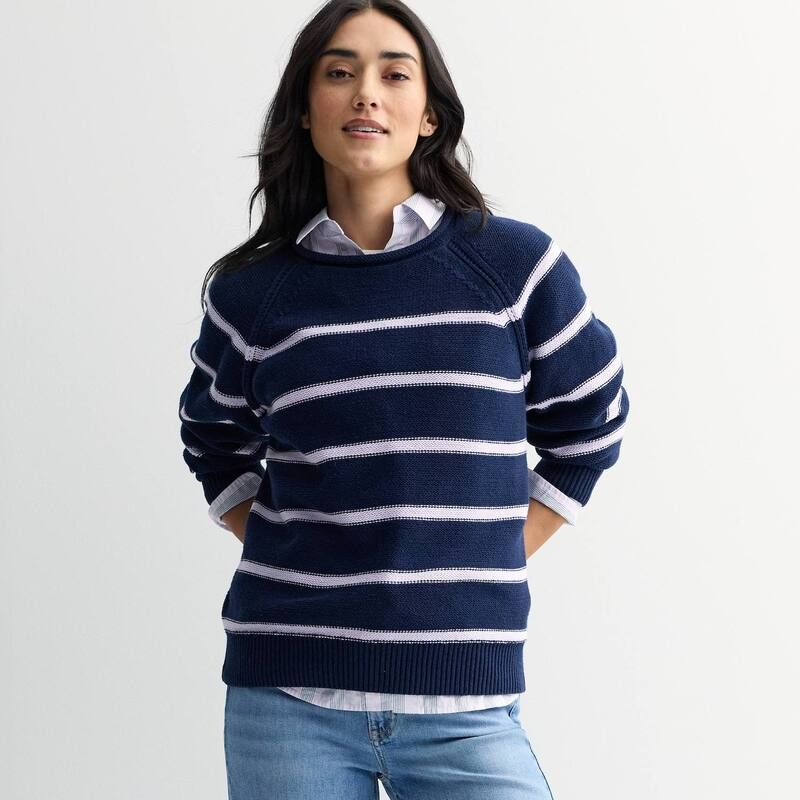 ソノマ レディース アウター ニット・セーター Womensonoma Goods For Life Rollneck Raglan Sweater Navy Lilac Stripe ネイビー 8,036円