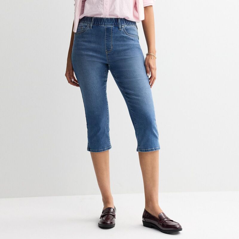 クロフト＆バロー レディース ボトムス カジュアルパンツ デニム キャップ Womens Croft Barrow Modern PullOn Denim Capris Light Wash デニム