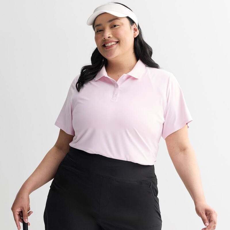 Tek Gear レディース トップス Tシャツ ポロシャツ プラスサイズ Plusize Tek Gear Short Sleeve Polo Shirt Petal Pink ピンク