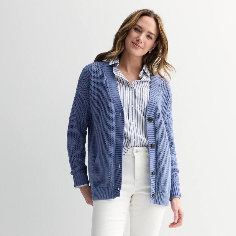 ソノマ レディース アウター ニット・セーター カーディガン Womensonoma Goods For Life Open Stitch Sweater Cardigan Harper Blue ブルー