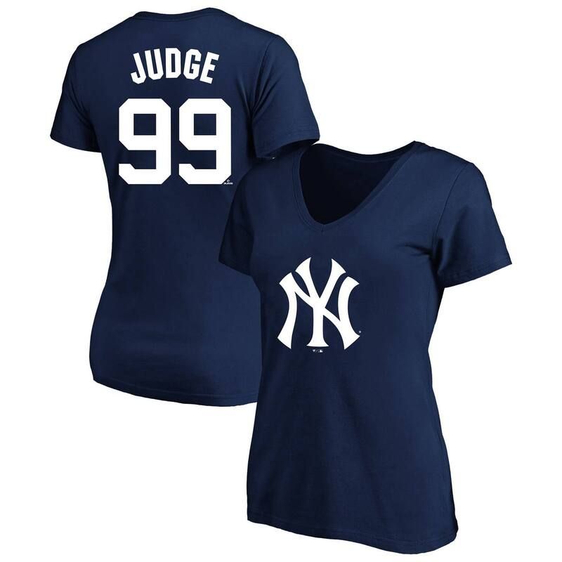 プロファイル レディース トップス Tシャツ Vネック プラスサイズ Womens Profile Aaron Judge Navy New York Yankees Plusize Name Number VNeck TShirt Ynk Navy ネイビー