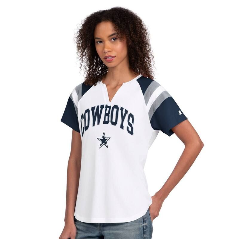 スターター レディース トップス Tシャツ Womenstarter White Dallas Cowboys Game Onotch Neck TShirt Cowhite ホワイト