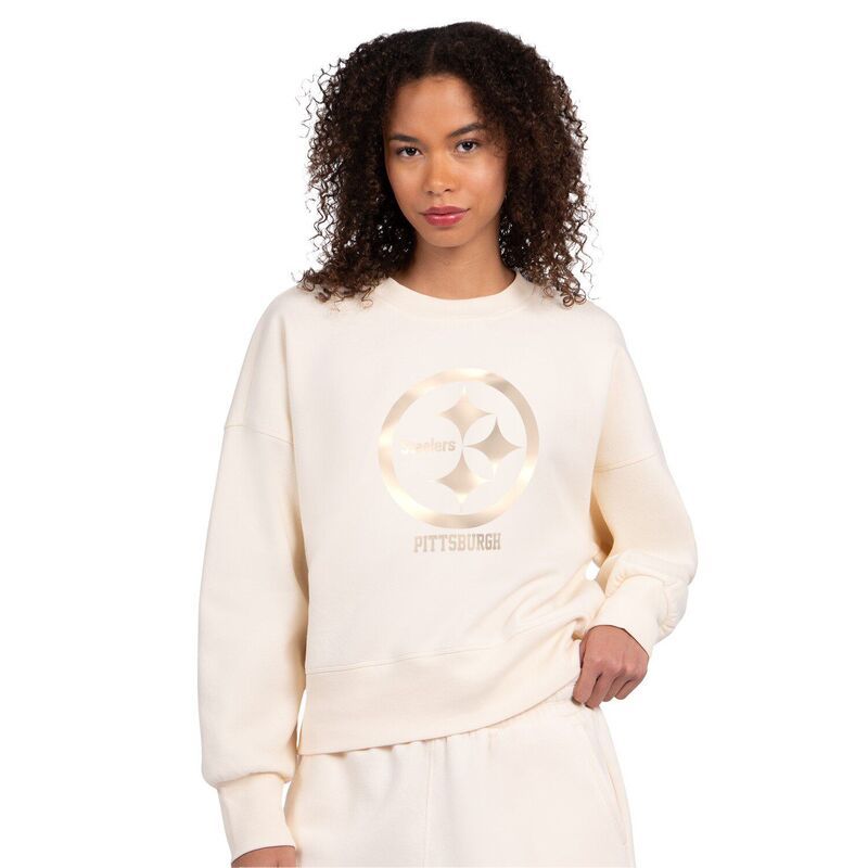 スターター レディース トップス Tシャツ スウェット フリース Womenstarter Cream Pittsburgh Steelers Travel Pastels Boxy Fleece Sweatshirt Stl Beige ベージュ