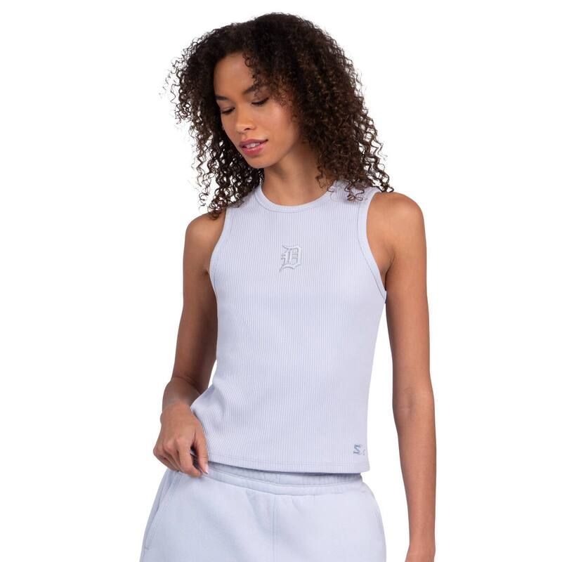 スターター レディース トップス Tシャツ リブ Womenstarter Light Blue Detroitigers Pastels Ribbed Tank Top Tgr Light ブルー
