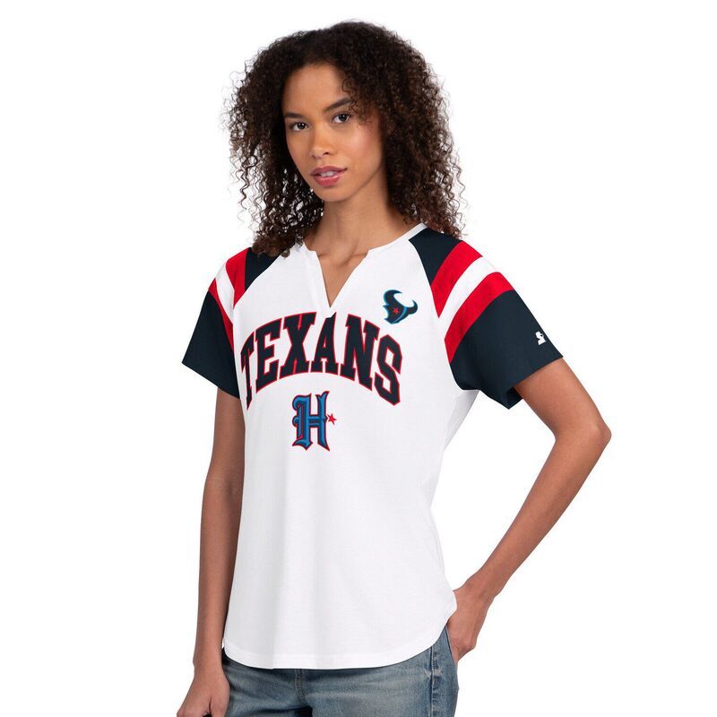 スターター レディース トップス Tシャツ Womenstarter White Houston Texans Game Onotch Neck TShirtxs White ホワイト