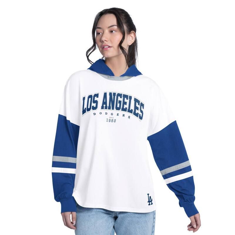 ジースリー フォーハー バイ カール バンクス レディース トップス Tシャツ Womens GIII 4Her by Carl Banks WhiteRoyalos Angeles Dodgers Key Playe
2000
r Oversized Hooded Lo