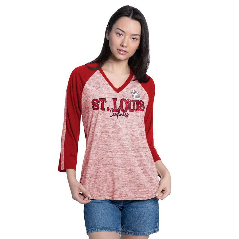 ジースリー フォーハー バイ カール バンクス レディース トップス Tシャツ Vネック Womens GIII 4Her by Carl Banks RedGrey St Louis Cardinalspeed Training 34Sleeve VNeck