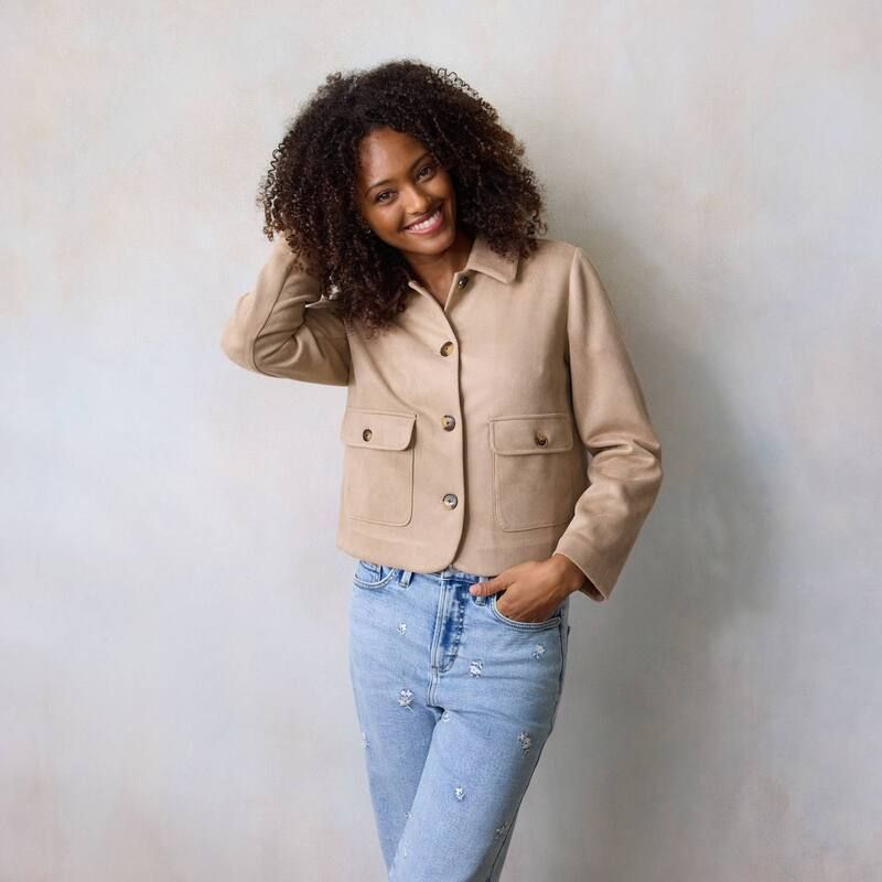 LC Lauren Conrad レディース アウター ジャケット・ブルゾン スエード Womens LC Lauren Conrad Faux Suede Collared Jacket Academy Khaki カーキ