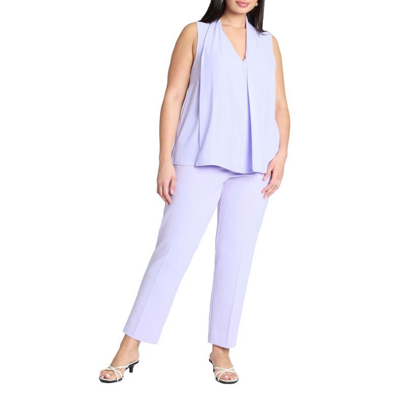 エロクイ レディース ボトムス カジュアルパンツ プラスサイズ ELOQUII Womens Plusize The 365 Semi Stretch Slim Leg Pant Lavender ラベンダー