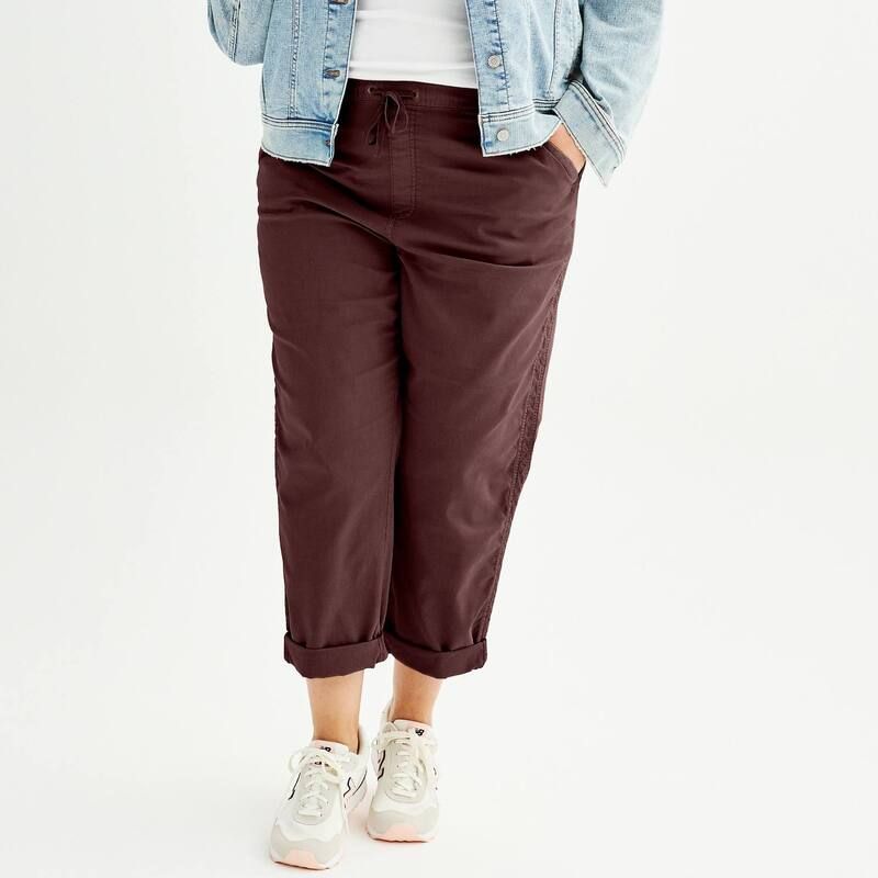 ソノマ レディース ボトムス カジュアルパンツ プラスサイズ キャップ Plusize Sonoma Goods For Lifeasy Paper Bag Waist Capri Proteus Plum プラム